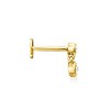 Pure Collection by Ross-Simons Diamond 2-Stone Single Flat-Back Stud Earring in 14kt Yellow Gold - 3 of 4