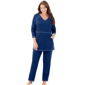 Dreams & Co. Women's Plus Size 2-Piece Lounge Set - 1 of 4