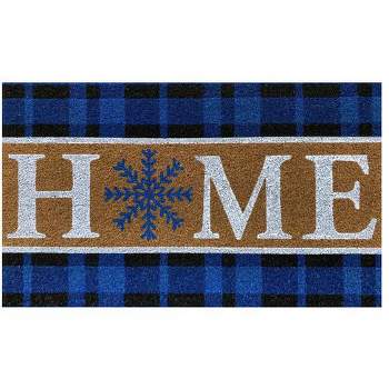 Snowflake Home Coir Winter Doormat 30" x 18" Indoor Outdoor Briarwood Lane