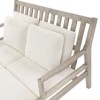 DSVIMOY Outdoor Daybed, Patio Daybed with Four Pillows, Wooden Outdoor Bed with Curved Armrests for Poolside, Backyard, Grey&Beige, 52.75"*76"*34.6" - 4 of 4