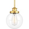 Progress Lighting Penn 1-Light Pendant, Steel, Natural Brass, Clear Glass Sphere, Canopy Included, 7" - 2 of 4