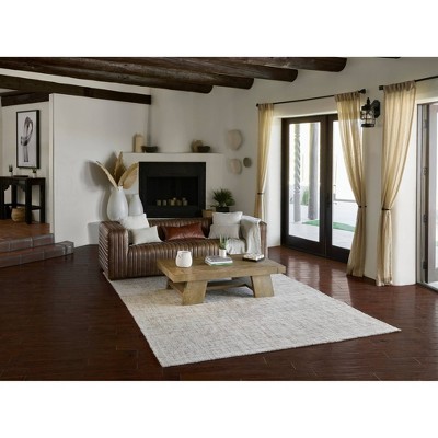 Light Grey Hand-Tufted Wool Rectangular Area Rug 5' x 8'
