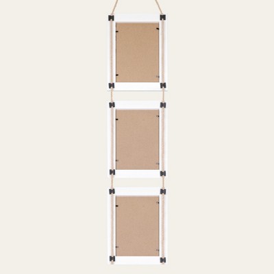 Blue Weathered Wood Hanging Collage Picture Frames with Rope