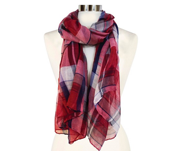 Women's Oblong Scarf Burg Plaid  - Sylvia Alexander