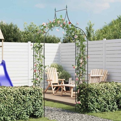 vidaXL Garden Arch Spike Design Climbing Plants Dark Green