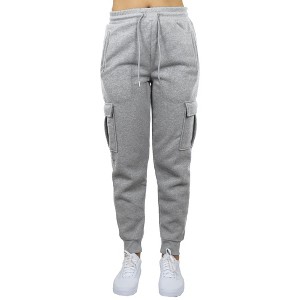 Blue Ice Apparel Women's Heavyweight Loose Fit Fleece-Lined Cargo Jogger Pants - 1 of 3