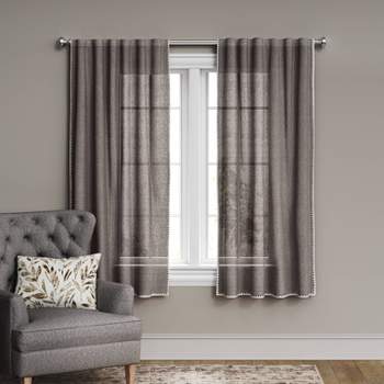 1pc 54 X63 Light Filtering Stitched Edge Window Curtain Panel Dark Gray Threshold Target