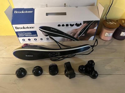 Brookstone Deep Tissue Percussion Massager, Electric Handheld Back Massager  with 4 Interchangeable M…See more Brookstone Deep Tissue Percussion