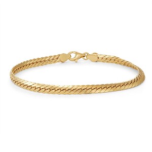 Giorgio Di Vicenza 14K Gold Over Sterling Silver Men's 5mm Herringbone Chain Bracelet - 1 of 2