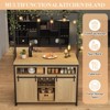 Kitchen Storage Island with Power Outlet, Kitchen Bakers Rack with Open Shelves & Hooks - 4 of 4