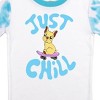 Just Chill Dog Youth Girls Blue & White Wash Short Sleeve Shirt & Sleep Pants Set - image 3 of 4