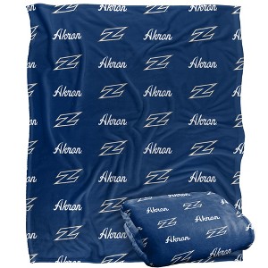 University Of Akron Logo Pattern Silky 50x60 Blanket, 1 Sided - 1 of 4