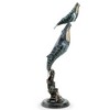 SPI Home Double Whale on Wave Brass Sculpture – Coastal Ocean-Inspired Art, 34" Tall Statement Piece - 3 of 4