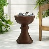 GDFStudio Charlotte Outdoor Lightweight Concrete Side Table, Natural Brown - image 2 of 4