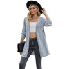 Womens Knit Sweatshirt Cardigan Stripe Color Block Open Front Lightweight Casual Cardigan - 3 of 4