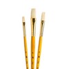 Princeton RealValue Brush Set, Natural Bristles, Short Handle Mixed Media Paintbrush, Yellow, 3 Per Set, 6 Sets - 3 of 3
