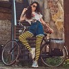 Skeleteen Black and Yellow Tights - Striped Nylon Bumble Bee Stretch Pantyhose Stocking Accessories for Every Day Attire and Costumes - 3 of 4