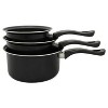 Brentwood 3-Piece Nonstick Carbon Steel Saucepan Set in Black - 2 of 4