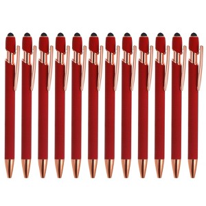 Unique Bargains Metal Black Ink Medium Screen-touching Tip Ballpoint Pen Style 2 12 Pcs - 1 of 4