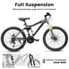 NAYSAYE Bicycle 27.5 Inch Full Suspension Mountain Bike 21 Speed with Dual Shock Absorbers for Men and Women, Gray, 68.1"*27"*39.7" - 3 of 4