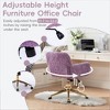 QingMoon Faux Fur Office Chair, Adjustable Desk Chair, Swivel Computer Chair, Modern Makeup Chair with Tilt Backrest for Vanity Room, Home Office - 3 of 4