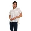 Super Triple Goose Women’s Short Sleeve Linen Shirt – Lightweight Button-Up Collared Blouse with Front Pockets - 4 of 4