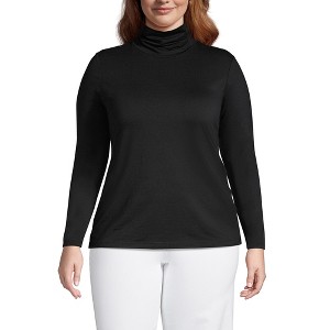 Lands' End Women's Lightweight Jersey Skimming Long Sleeve Turtleneck - 1 of 4