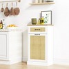 Whizmax Tilt Out Trash Cabinet with Natural Rattan, Hidden Trash Can Cabinet, Freestanding Garbage Bin Cabinet for Kitchen Dining Living Room - 3 of 4