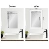 Amanti Art Mirror Makeover Bathroom Mirror Frame Border Kit - Fully Assembled Peel and Stick Frame - Mirror NOT Included - Cabinet White Narrow Trim - 3 of 4