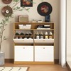 TIRAMISUBEST 4-Drawer Shoe Cabinet - Freestanding Storage Organizer with Flip Doors & Anti-Tip Design for Entryway/Hallway - 3 of 4