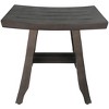CoastalVogue® Satori® 18" Teak Wood Shower Bench in Antique Gray Finish - 2 of 4