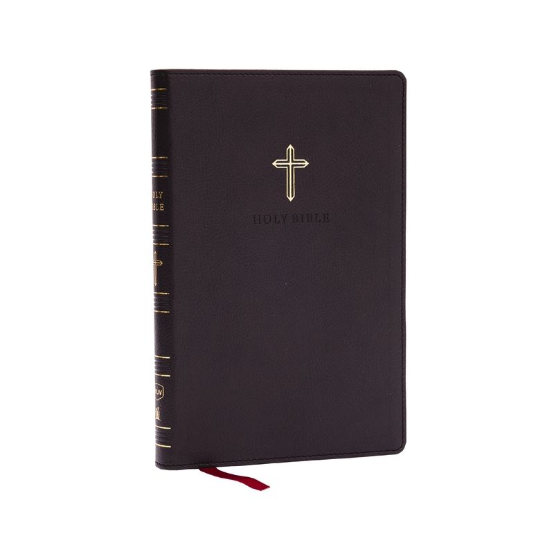 NKJV Holy Bible, Ultra Thinline, Black Leathersoft, Red Letter, Comfort Print - by  Thomas Nelson (Leather Bound), 1 of 2