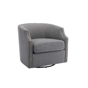 NicBex PU Leather Fabric Swivel Accent Chair,Upholstered Swivel Living Room Chairs with Curved Backrest,Accent Chairs for Living Room - 1 of 4