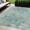 Sage Fern Green And Ivory Floral Washable Indoor Outdoor Area Rug - 2 of 4