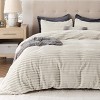 Bedsure Flannel Duvet Cover Set – Ultra Soft Plush with Shaggy Striped Pattern - 2 of 4