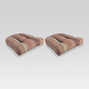 Outdoor Wicker Settee Seat/Chair Cushion Set - Jordan Manufacturing - 1 of 3