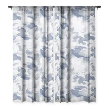 Jacqueline Maldonado Clouds Slate Blue Grey Set of 2 Panel Sheer Window Curtain - Deny Designs