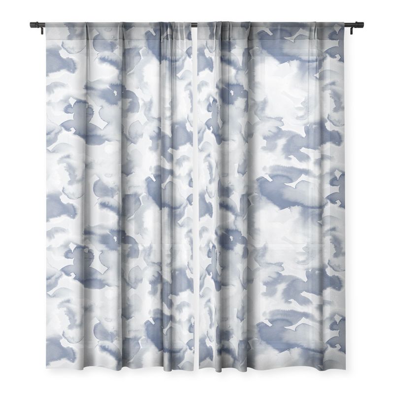Jacqueline Maldonado Clouds Slate Blue Grey Set of 2 Panel Sheer Window Curtain - Deny Designs, 1 of 7