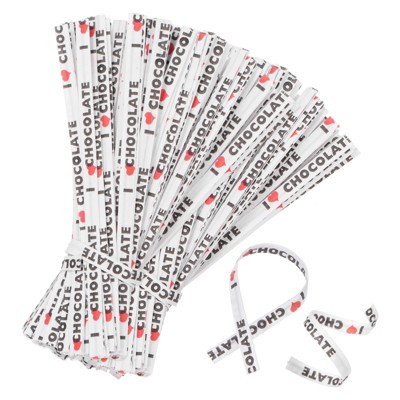 Unique Bargains Kraft Paper Twist Ties Party Gift Cake Candy Wrapping White Black