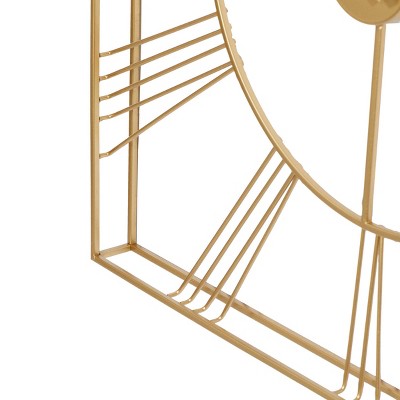 24" Gold Metal Open Frame Square Wall Clock