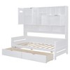 TIRAMISUBEST Twin/Full Size Daybed With 2 Storage Drawers and All-in-One Cabinet, Wooden Daybed Frame Sofa Bed with Open Storage Shelves - 4 of 4