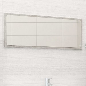 vidaXL Bathroom Mirror Concrete Gray 35.4"x0.6"x14.6" Engineered Wood - 1 of 4