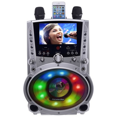  Karaoke USA Complete Bluetooth Karaoke System with LED Sync Lights and 7" Color Screen (GF758) 