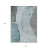 Teal Blue Aqua And Gray Abstract Washable Indoor Outdoor Area Rug - 3 of 4