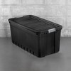 Sterilite Plastic Stacker Tote, Heavy Duty Lidded Storage Bin Container for Stackable Garage and Basement Organization, Black - 4 of 4