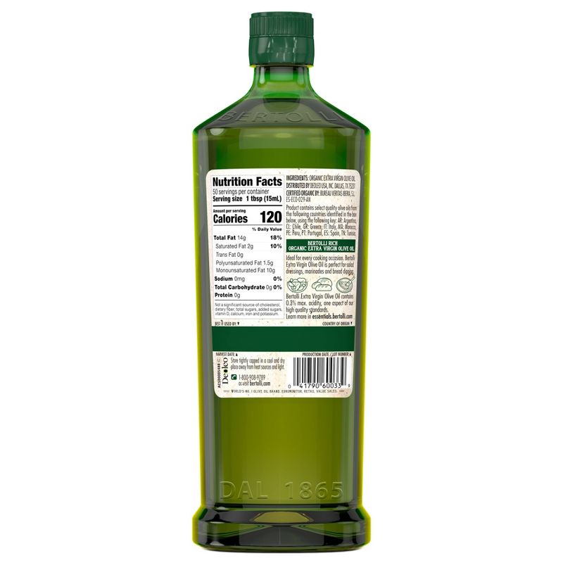 Bertolli Organic Extra Virgin Olive Oil Rich Taste - 25.36oz, 3 of 7