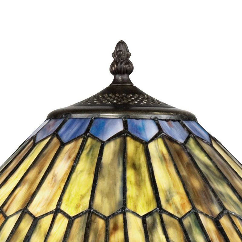 Robert Louis Tiffany Table Lamp 26" High Antique Bronze Tiffany Style Peacock Art Glass Shade for Living Room Family Bedroom Bedside Office, 3 of 7