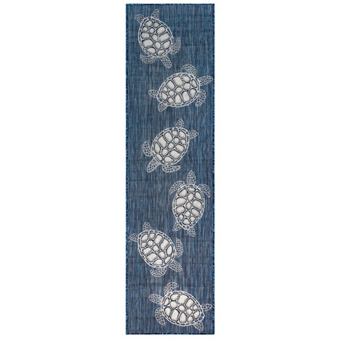 Liora Manne Carmel Seaturtles Indoor/outdoor Rug Navy 1'11