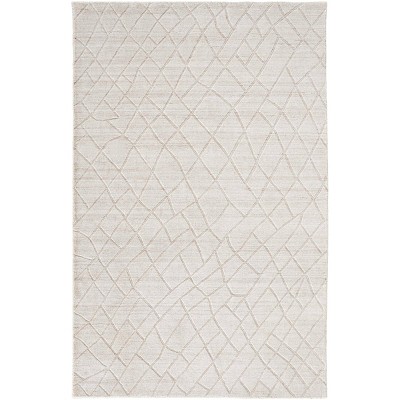 Redford Transitional Solid Ivory/Gray Area Rug