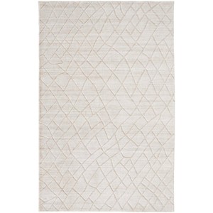 Redford Transitional Solid Ivory/Gray Area Rug - 1 of 4